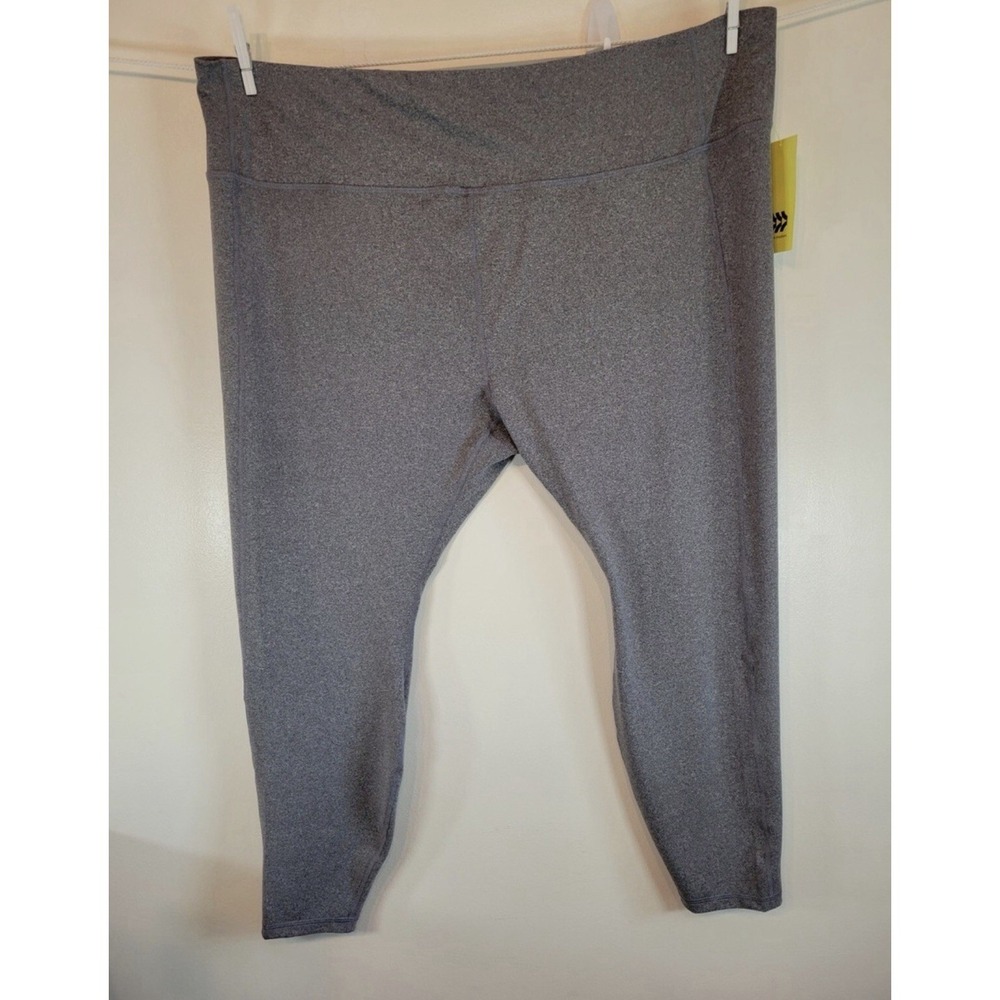 NWT All In Motion Plus Size Simplicity Mid Rise Leggings 4X Heather Gray New